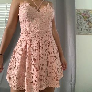 Pink floral lace dress from Mura Boutique